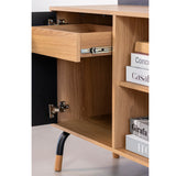 Mesa de escritório executiva com tampo giratório e balcão Credenza 28005 Flexus - Artesano - 78AX111/136LX45/37,5P