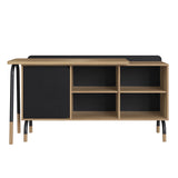 Mesa de escritório executiva com tampo giratório e balcão Credenza 28005 Flexus - Artesano - 78AX111/136LX45/37,5P