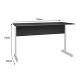 Mesa de Escritório Secretária Pé Metálico sem Gaveta com 1 passa fio - SM Super Light 15MM - 74AX115LX60P