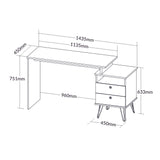 Escrivaninha Plus - Artany - 75,1AX1135/1435LX45P