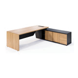 Mesa de escritório executiva Credenza com armário lateral direita - Euro Dom - 74AX200/226LX90P